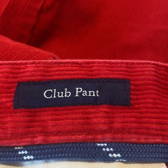 Vineyard Vines Red Corduroy Club Pants Size W33 L32 - Picture 11 of 12